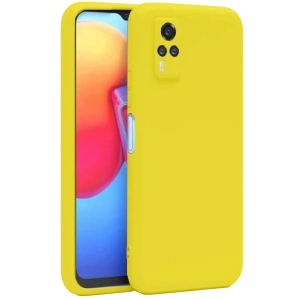 Vivo Y53S Kılıf Nano içi Kadife Silikon - Sarı
