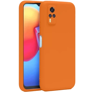 Vivo Y53S Kılıf Nano içi Kadife Silikon - Turuncu