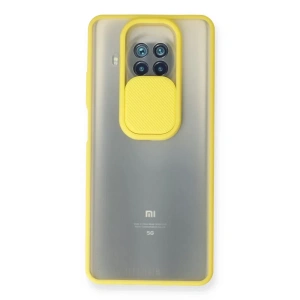 Xiaomi Mi 10T Lite Kılıf Palm Buzlu Kamera Sürgülü Silikon - Sarı