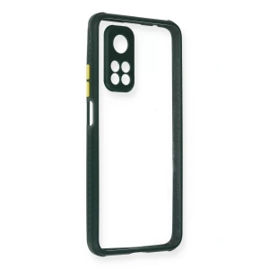 Xiaomi Mi 10T Pro Kılıf Miami Şeffaf Silikon - Koyu Yeşil