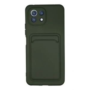 Xiaomi Mi 11 Kılıf Kelvin Kartvizitli Silikon - Koyu Yeşil