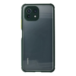 Xiaomi Mİ 11 Lite Kılıf Miami Şeffaf Silikon - Koyu Yeşil