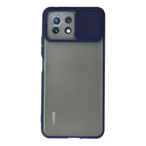 Xiaomi Mİ 11 Lite Kılıf Palm Buzlu Kamera Sürgülü Silikon - Lacivert