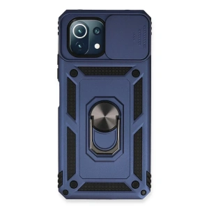 Xiaomi Mİ 11 Lite Kılıf Pars Lens Yüzüklü Silikon - Lacivert