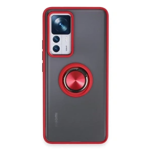 Xiaomi Mi 12T Pro Kılıf Montreal Yüzüklü Silikon Kapak - Kırmızı