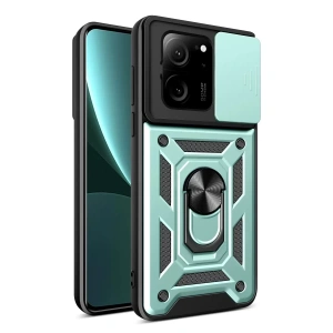 Xiaomi Mi 13T Pro Kılıf Pars Lens Yüzüklü Silikon - Yeşil