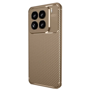 Xiaomi Mi 15 Pro Kılıf Auto Focus Karbon Kapak - Kahverengi