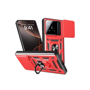 Xiaomi Mi 15T Pars Lens Yüzüklü Silikon - Kırmızı