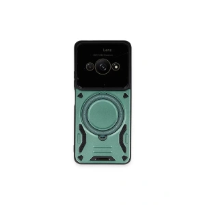 Xiaomi Poco C61 Kılıf Joy Lens Standlı Kapak - Koyu Yeşil