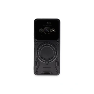 Xiaomi Poco C61 Kılıf Joy Lens Standlı Kapak - Siyah