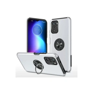 Xiaomi Poco F3 Kılıf Elit Yüzüklü Kapak - Gümüş