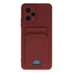 Xiaomi Poco X5 5G Kılıf Kelvin Kartvizitli Silikon - Bordo