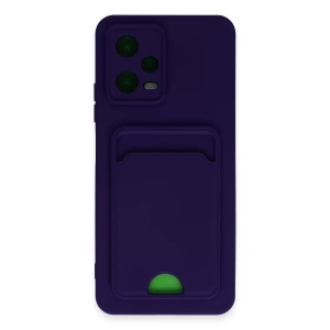 Xiaomi Poco X5 5G Kılıf Kelvin Kartvizitli Silikon - Derin Mor
