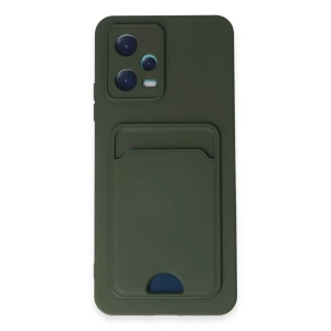 Xiaomi Poco X5 5G Kılıf Kelvin Kartvizitli Silikon - Koyu Yeşil