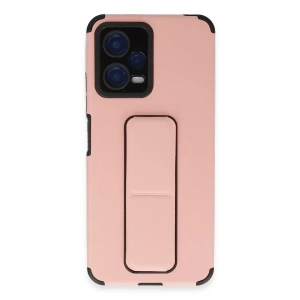 Xiaomi Poco X5 5G Kılıf Mega Standlı Silikon - Pudra
