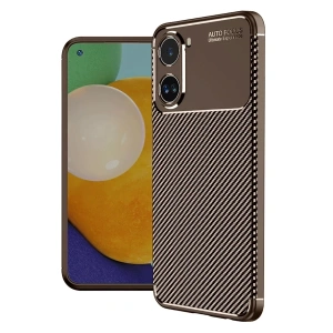 Xiaomi Poco X7 Pro Kılıf Auto Focus Karbon Kapak - Kahverengi