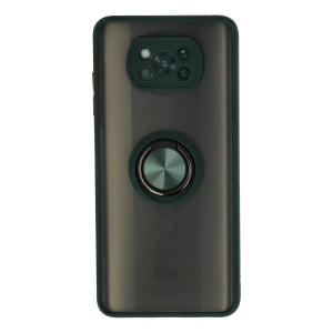 Xiaomi Pocophone X3 Kılıf Montreal Yüzüklü Silikon Kapak - Yeşil