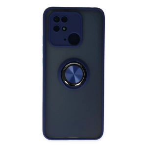 Xiaomi Redmi 10C Kılıf Montreal Yüzüklü Silikon Kapak - Lacivert