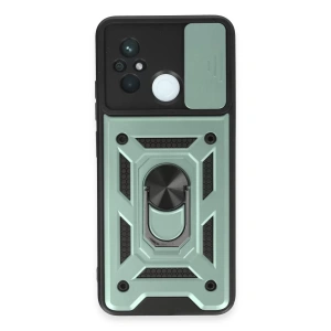 Xiaomi Redmi 12C Kılıf Pars Lens Yüzüklü Silikon - Yeşil