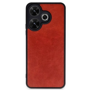 Xiaomi Redmi 13 4G Kılıf Aras Deri Kapak - Kırmızı