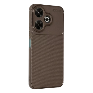 Xiaomi Redmi 13 4G Kılıf Auto Focus Karbon Kapak - Kahverengi