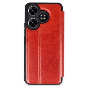 Xiaomi Redmi 13 4G Kılıf Flip Cover - Kırmızı