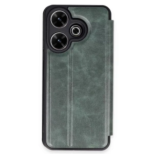 Xiaomi Redmi 13 4G Kılıf Flip Cover - Koyu Yeşil