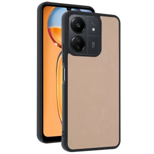 Xiaomi Redmi 13C Kılıf Aras Deri Kapak - Pudra
