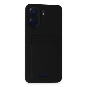 Xiaomi Redmi 13C Kılıf Kelvin Kartvizitli Silikon - Siyah