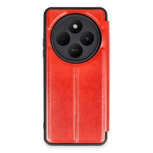 Xiaomi Redmi 14C Kılıf Flip Cover - Kırmızı