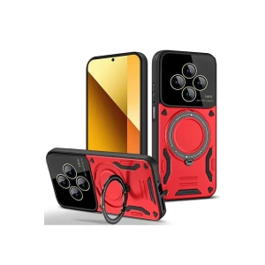 Xiaomi Redmi 14C Kılıf Joy Lens Standlı Kapak - Kırmızı