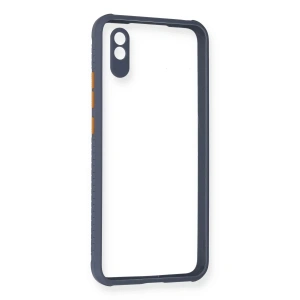 Xiaomi Redmi 9A Kılıf Miami Şeffaf Silikon - Gri