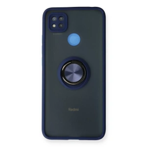 Xiaomi Redmi 9C Kılıf Montreal Yüzüklü Silikon Kapak - Lacivert
