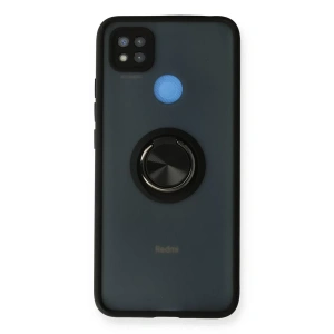 Xiaomi Redmi 9C Kılıf Montreal Yüzüklü Silikon Kapak - Siyah