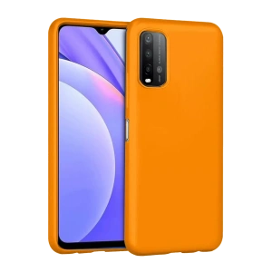 Xiaomi Redmi 9T Kılıf Nano içi Kadife Silikon - Turuncu