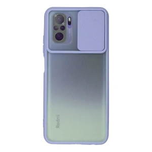 Xiaomi Redmi Note 10 Kılıf Palm Buzlu Kamera Sürgülü Silikon - Lila