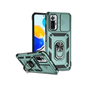 Xiaomi Redmi Note 10 Pro Kılıf Pars Lens Yüzüklü Silikon - Yeşil