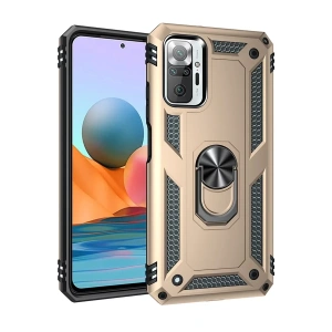 Xiaomi Redmi Note 10 Pro Kılıf Sofya Yüzüklü Silikon Kapak - Gold
