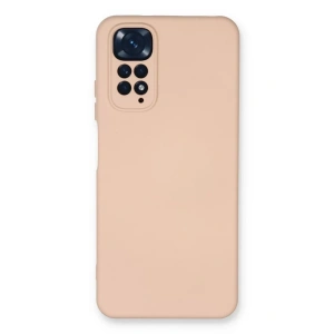 Xiaomi Redmi Note 11 Kılıf Nano içi Kadife Silikon - Pudra