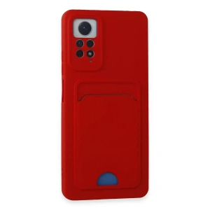 Xiaomi Redmi Note 11 Pro Kılıf Kelvin Kartvizitli Silikon - Kırmızı