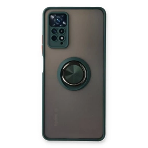 Xiaomi Redmi Note 11 Pro Kılıf Montreal Yüzüklü Silikon Kapak - Yeşil