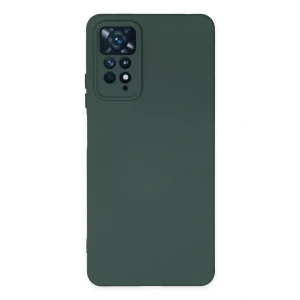 Xiaomi Redmi Note 11 Pro Kılıf Nano içi Kadife Silikon - Koyu Yeşil