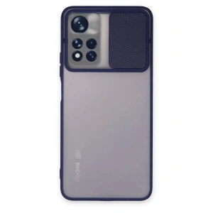Xiaomi Redmi Note 11T Kılıf Palm Buzlu Kamera Sürgülü Silikon - Lacivert