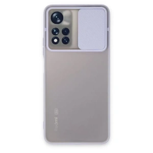 Xiaomi Redmi Note 11T Kılıf Palm Buzlu Kamera Sürgülü Silikon - Lila
