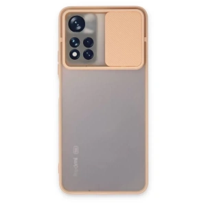 Xiaomi Redmi Note 11T Kılıf Palm Buzlu Kamera Sürgülü Silikon - Pembe