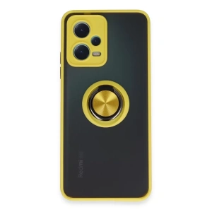 Xiaomi Redmi Note 12 5G Kılıf Montreal Yüzüklü Silikon Kapak - Sarı