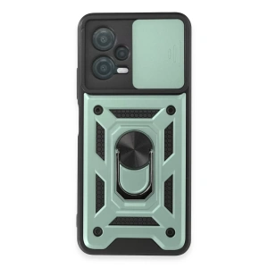 Xiaomi Redmi Note 12 5G Kılıf Pars Lens Yüzüklü Silikon - Yeşil