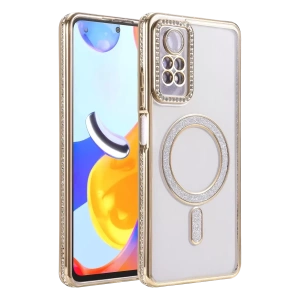 Xiaomi Redmi Note 12 Pro 4G Joke Simli Magneticsafe Kılıf - Gold