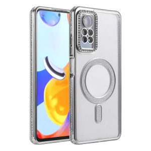 Xiaomi Redmi Note 12 Pro 4G Joke Simli Magneticsafe Kılıf - Gümüş
