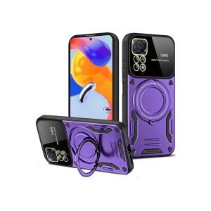 Xiaomi Redmi Note 12 Pro 4G Kılıf Joy Lens Standlı Kapak - Mor